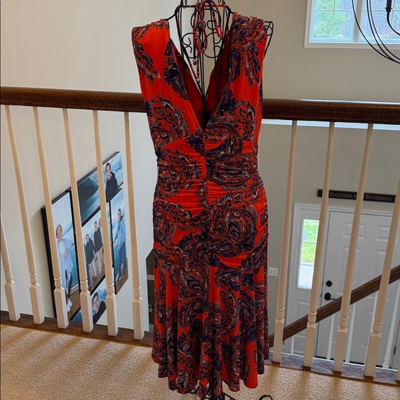 White House Black Market Ruched tie shoulder midi dress - Picture 6 of 6